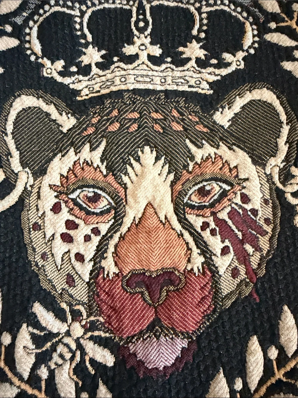 Zara Rare Multicolor Embroidered Lion Crewneck Sweater